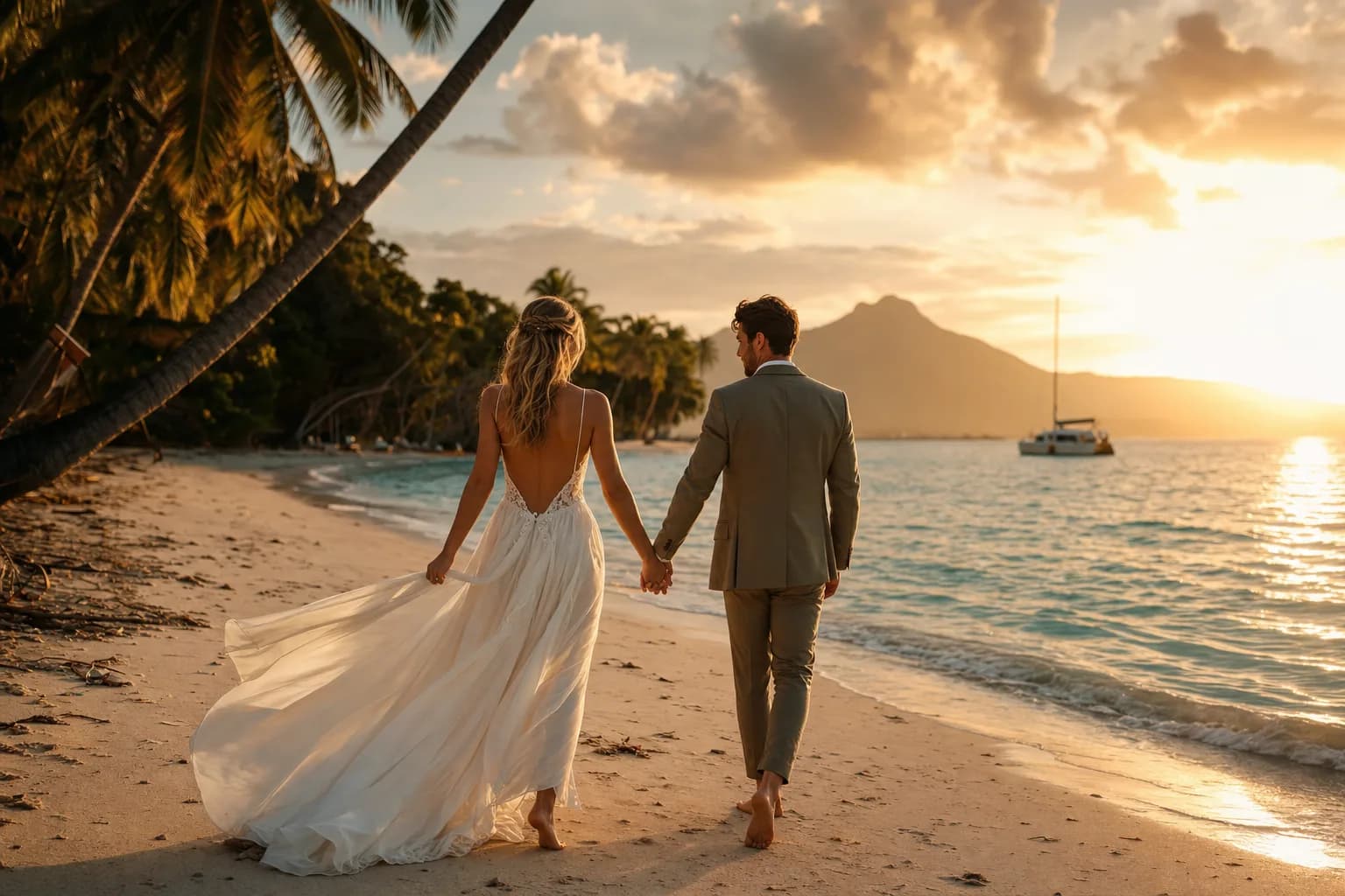 Seaside wedding in a tropical setting