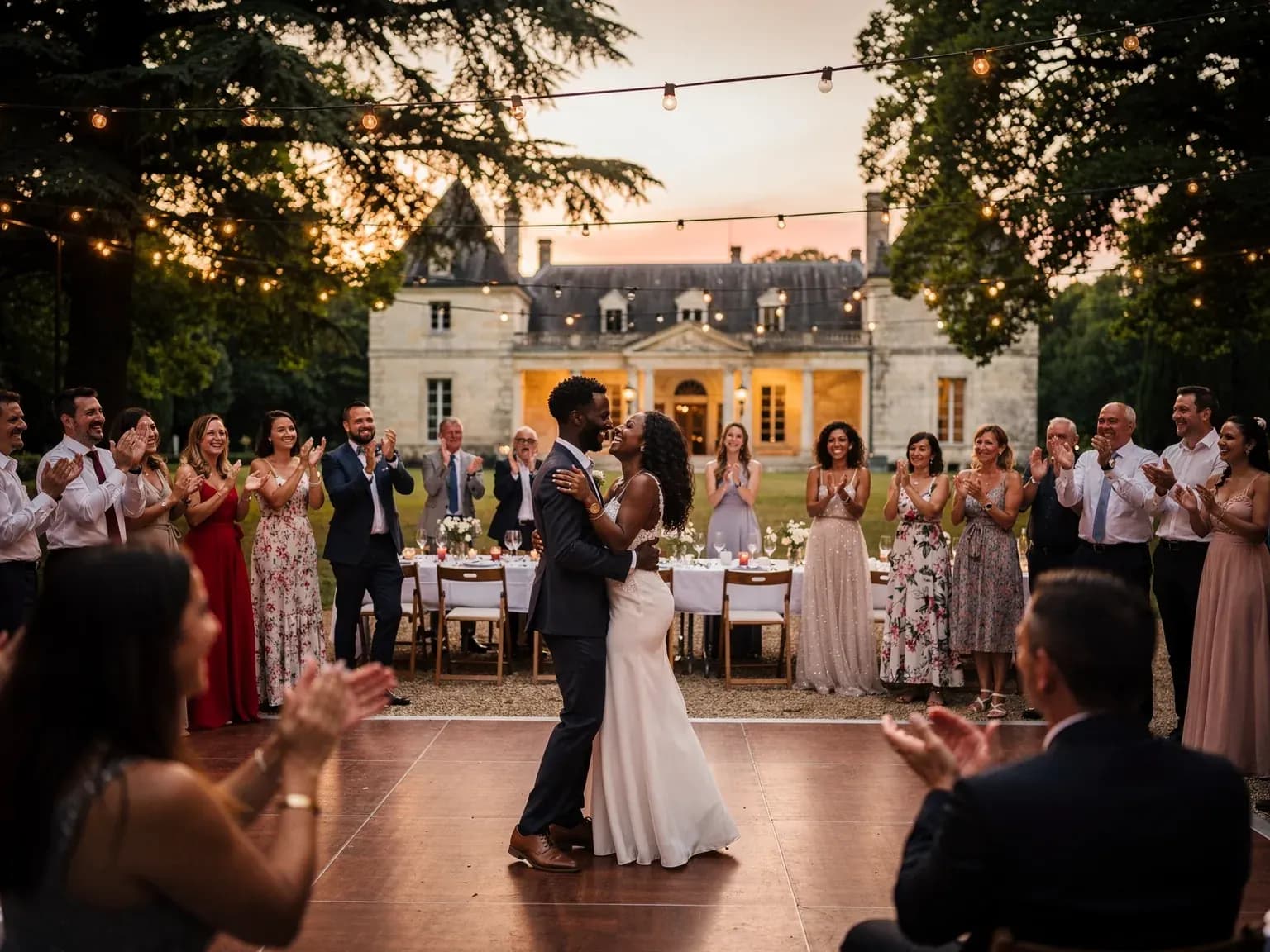 Réception de mariage animée en soirée à Paris